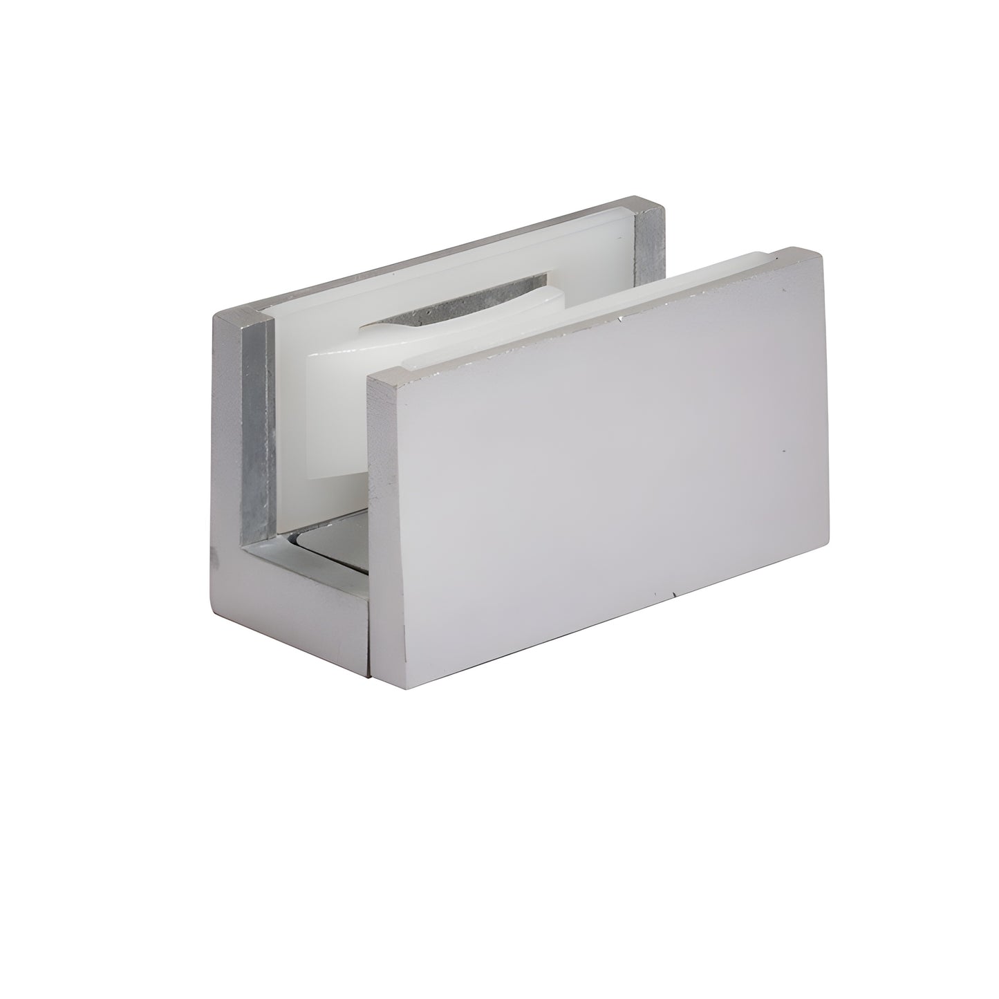 CRL2940 satin anodized bottom guide for sliding glass doors, adjustable nylon insert for 8-12mm (5/16-1/2") glass.