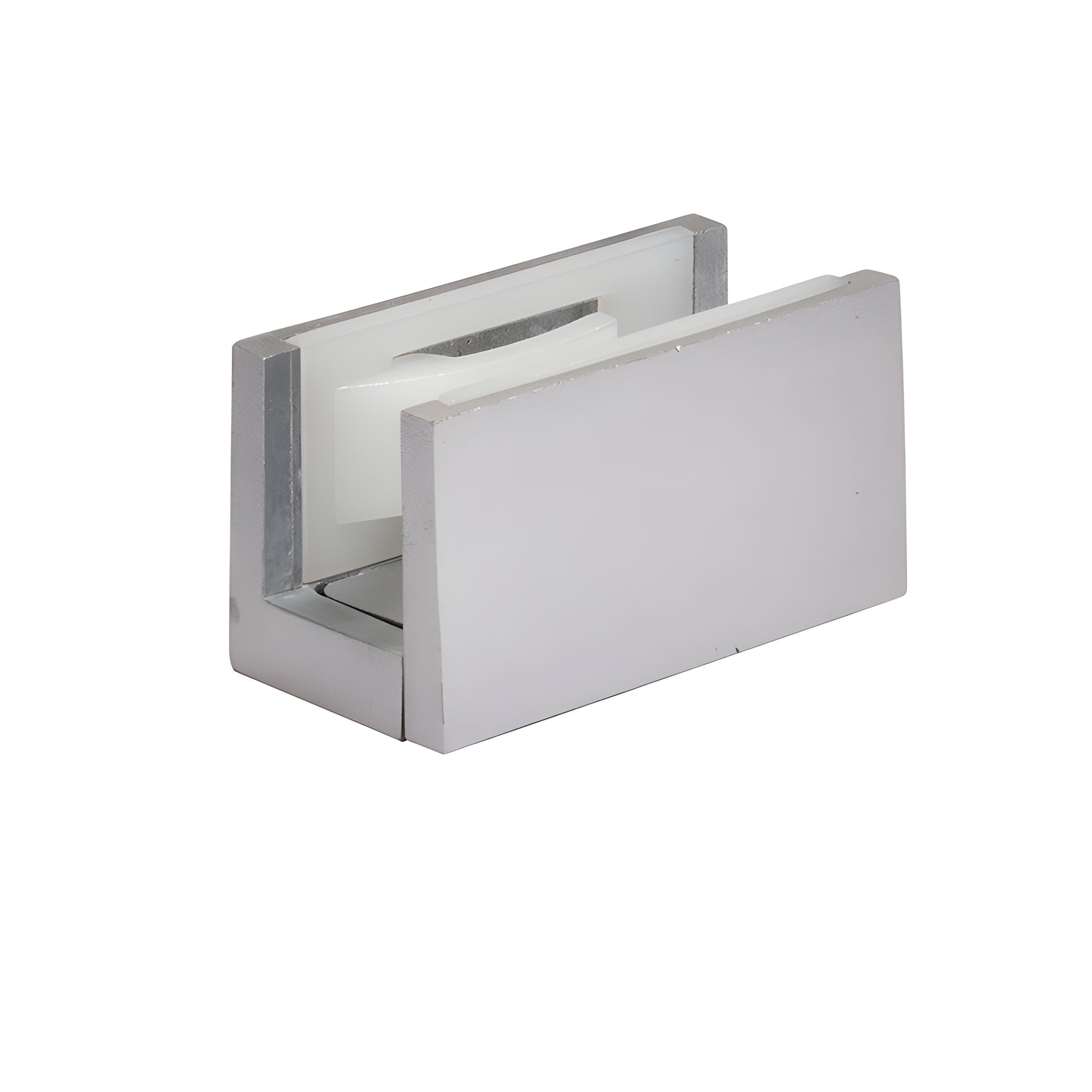 CRL2940 satin anodized bottom guide for sliding glass doors, adjustable nylon insert for 8-12mm (5/16-1/2") glass.
