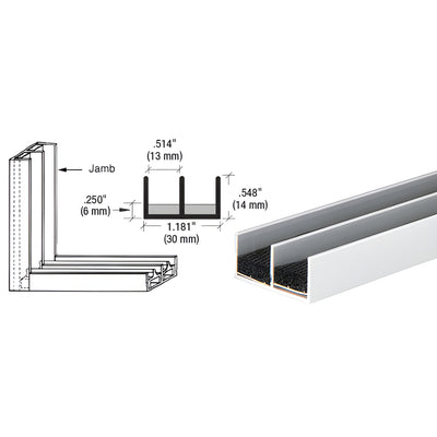 CRL Satin Anodized Aluminum Double Door Jamb with Sponge Rubber Seal