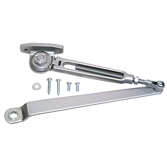 PR4050H0AA aluminum hold-open arm with adjustable link and mounting screws for PR40/PR50 closers.