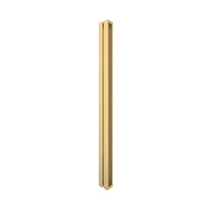 Brushed bronze O-style square tubular shower handle HPH480BBRZ - back-to-back mount for 3/8" glass, stainless steel