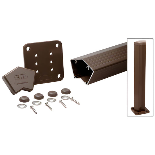 Matte bronze 135 aluminum 36-37in post kit with base plate, cap, gasket, screws and bolt cover buttons (SKU 1P536KBRZ)