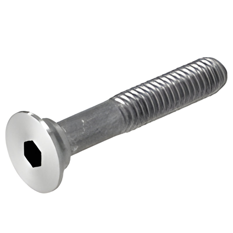 RBEB214BS 316 stainless extension bolt, 3/8-16 threaded 2-1/4" stud with countersunk hex socket for 3/4" glass