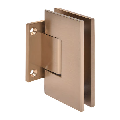 Dark brushed bronze solid-brass Vienna wall-mount shower door hinge for 3/8-1/2 glass (SKU V1E074DBBZ)
