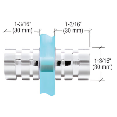 CRL Polished Chrome Contemporary Style Back-to-Back Shower Door Knobs