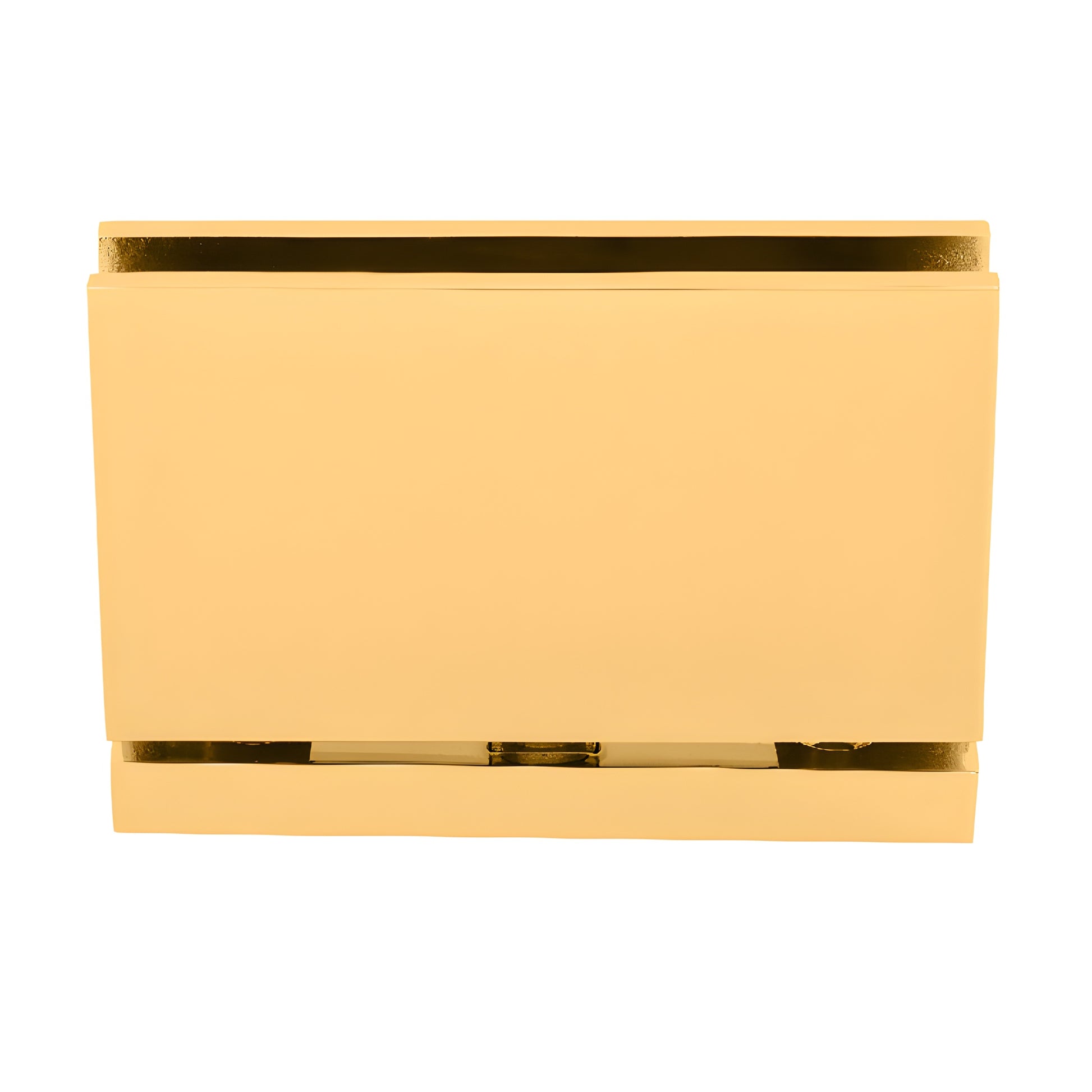 Senior Cardiff unlacquered brass top-and-bottom pivot hinge for 1/2" tempered glass shower door, SKU SRCAR01ULBR