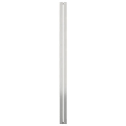 HPH601BS brushed stainless steel I style square shower handle, tubular single bar, back to back for 3/8 glass.