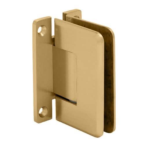 "CRL Satin Brass Pinnacle 037 Series Wall Mount H Back Plate Hinge - Sleek & Durable Desig