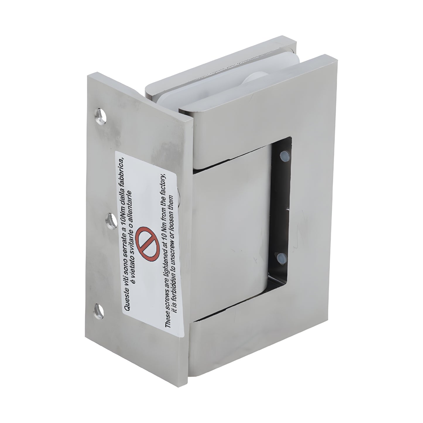 Satin nickel oil dynamic offset wall hinge for frameless glass doors (H8011BTSN)