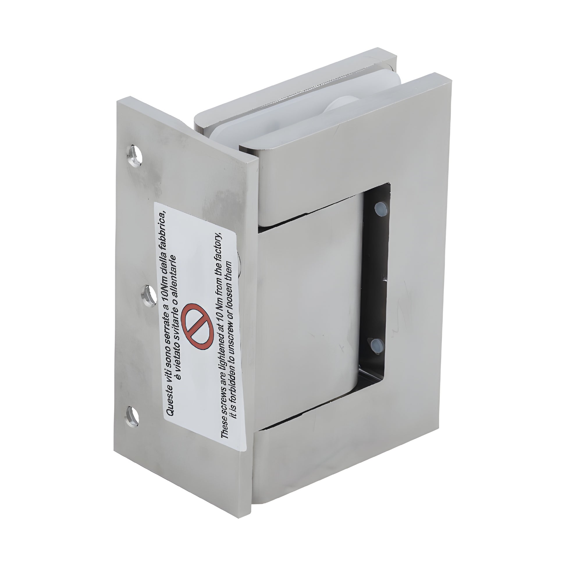 Satin nickel oil dynamic offset wall hinge for frameless glass doors (H8011BTSN)