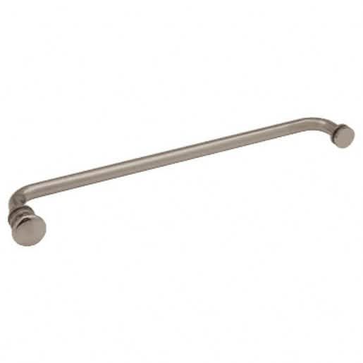 CRL Brushed Nickel 18" Towel Bar with Traditional Knob - Elegant Bathroom Accessory