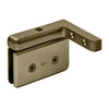 Brushed bronze solid brass left-hand offset pivot hinge for 8-10mm frameless glass shower doors.