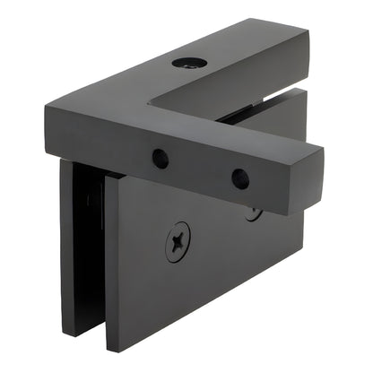 Cardiff CAR05R0RB oil-rubbed bronze squared brass pivot hinge for 8-10mm frameless shower door, right-hand.