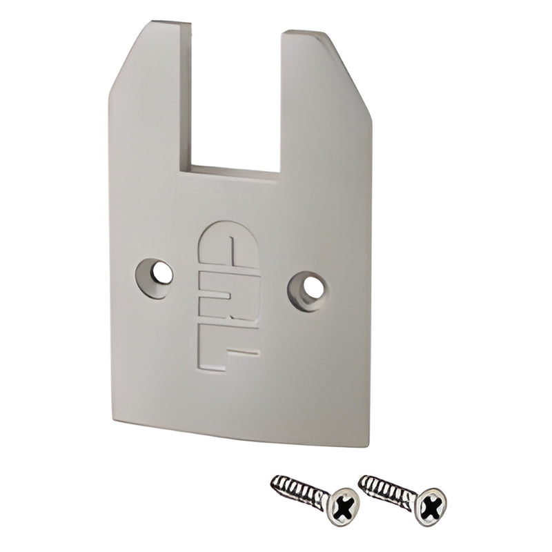 CRL SREC2TBS brushed stainless low-profile end cap for 2-5/16" sidelite rail, tapered, includes two screws.