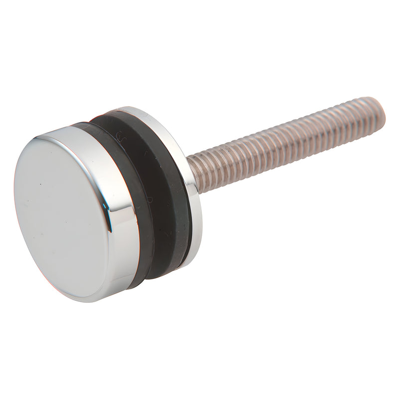 Polished brass replacement cap, washer and threaded stud for single-sided commercial door pulls (SKU F41SKPS)