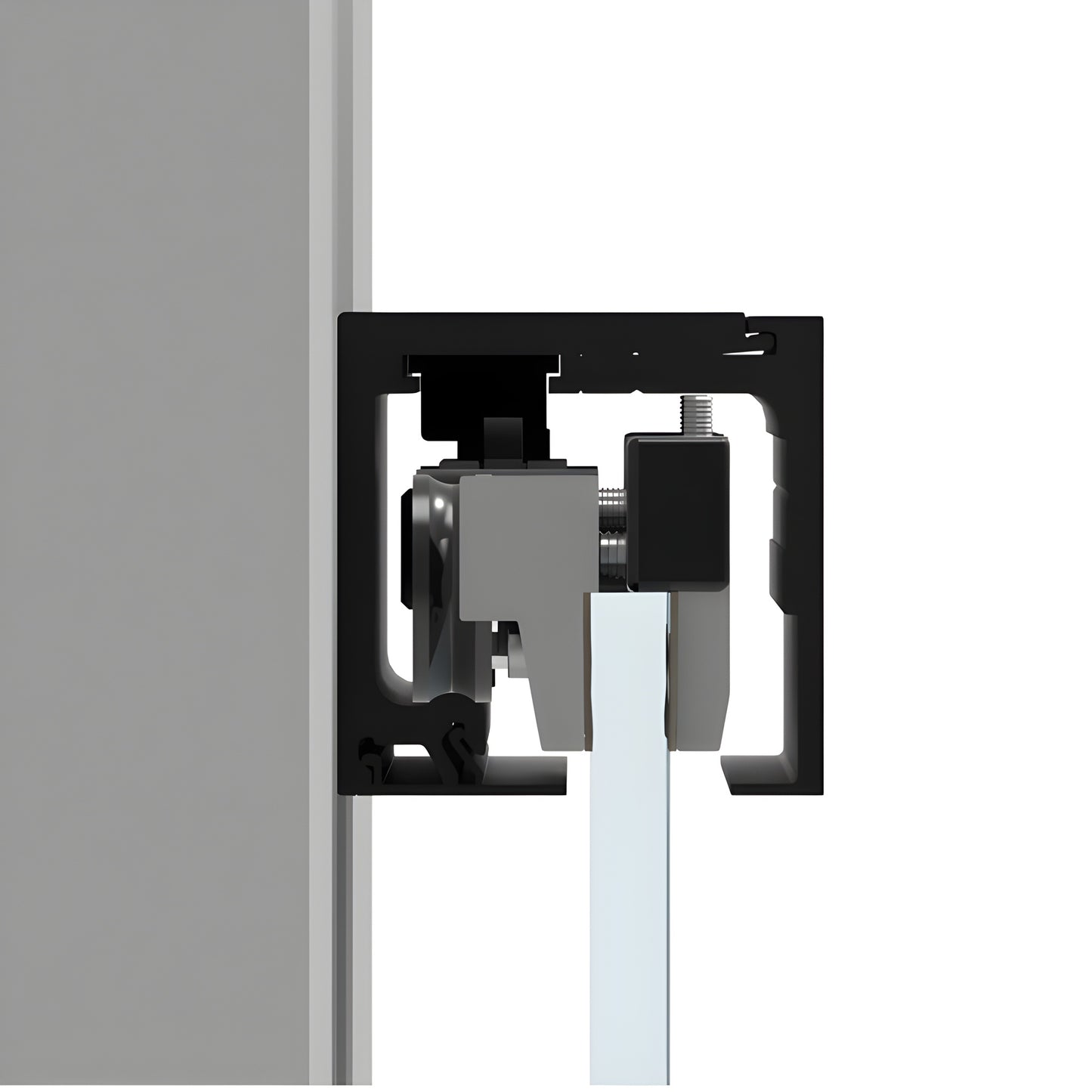 CRL690MBL matte black commercial sliding glass door kit with 118" track and top hangers