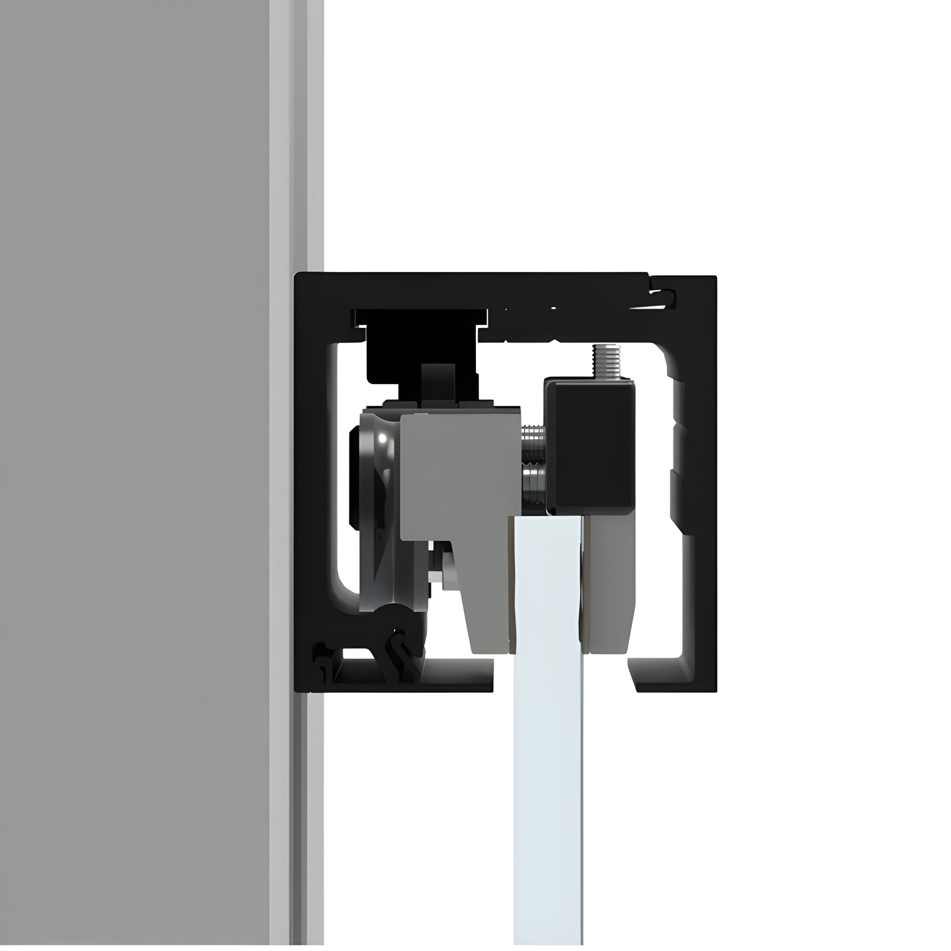 CRL690MBL matte black commercial sliding glass door kit with 118" track and top hangers