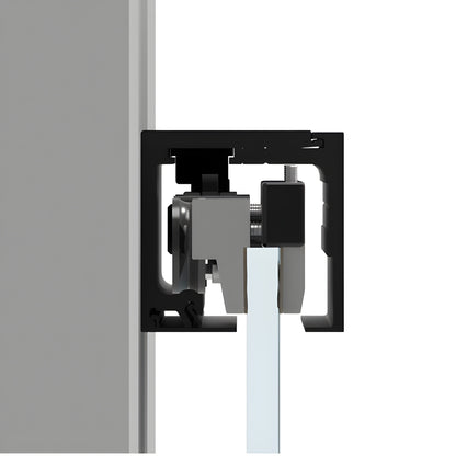 CRL690MBL matte black commercial sliding glass door kit with 118" track and top hangers