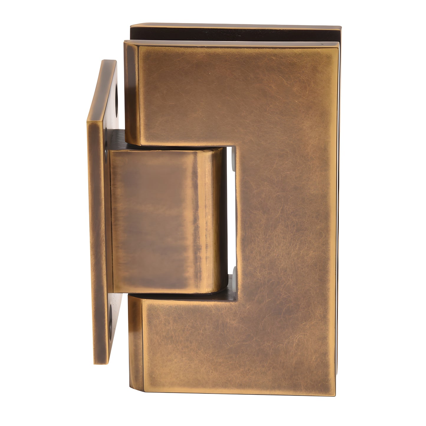 Vintage brass Vienna wall mount shower hinge with short back plate, for 3/8-1/2 tempered glass