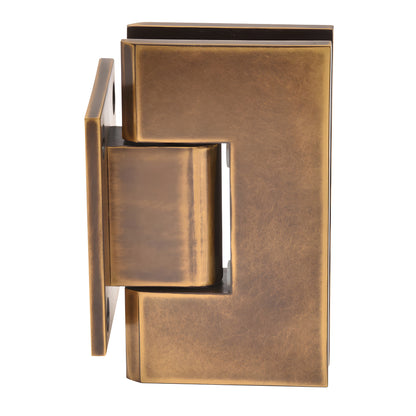 Vintage brass Vienna wall mount shower hinge with short back plate, for 3/8-1/2 tempered glass