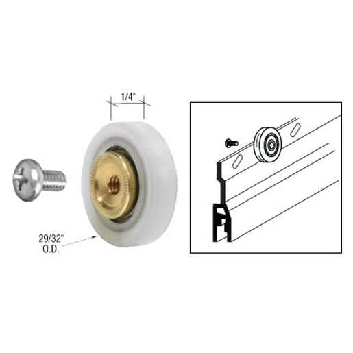 CRL Nylon Ball Bearing Roller - Durable, smooth operation, perfect for sliding doors.