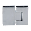 GEN380CH polished chrome adjustable Geneva glass-to-glass shower hinge, square edge, brass, fits 8-12mm glass.