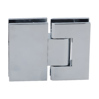 GEN380CH polished chrome adjustable Geneva glass-to-glass shower hinge, square edge, brass, fits 8-12mm glass.