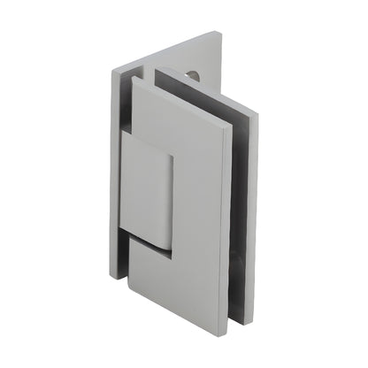 JRG044BN Brushed nickel Junior Geneva wall-mount shower hinge for 1/4-5/16" glass, offset back plate.