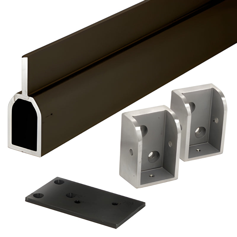 Adams Rite 3896 removable mullion kit-dark bronze 96 in aluminum mullion with mounting clips and base plate, SKU DH8862296