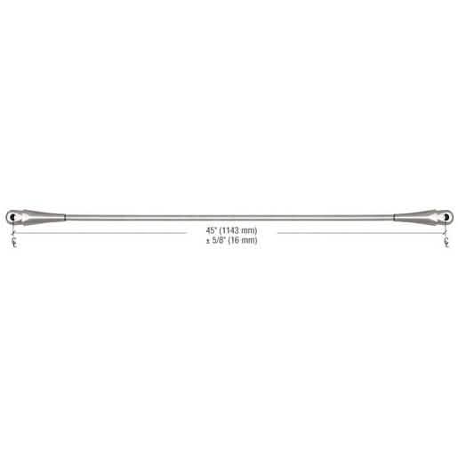 CRL 316 Brushed Stainless Connecting Rod for 42" Wide Glass Awning, 45" Length