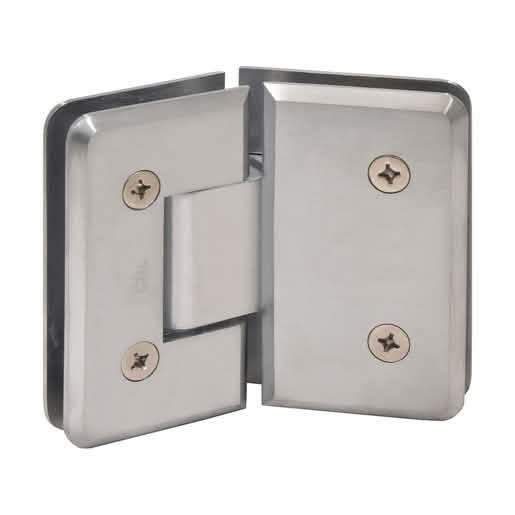 CRL Brushed Chrome Cologne 045 Series 135º Glass-to-Glass Hinge – sleek, durable design.
