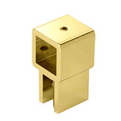 CRL Brass Movable Bracket for 1/4"-5/16" Glass - Square Bar, Durable and Stylish Design