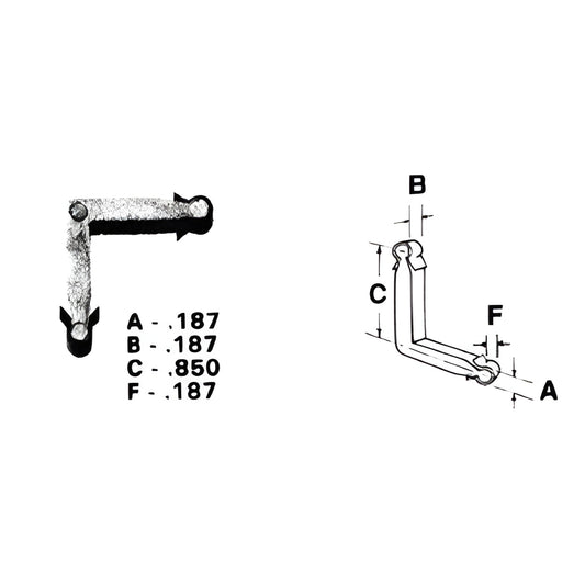 CRL zinc diecast L-shaped corner key for storm window frames, 20-pack, SKU 3465104 - leg length 0.85 in.