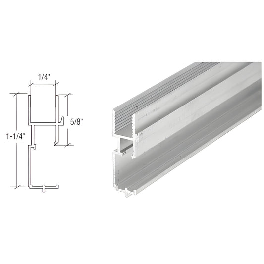 PL14192 mill-finish aluminum triple-track bottom window frame, 1-1/4" high, 1/4" inside width.