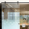 Solstice sliding door hardware LAT34S0LBLS - black stainless hubless wheel on 96 in. track for tempered glass