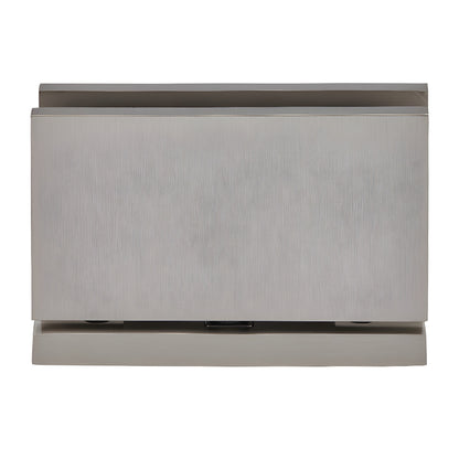 Brushed nickel Senior Cardiff top-and-bottom shower door pivot hinge for 1/2" (12mm) glass, solid brass (SKU SRCAR01BN)