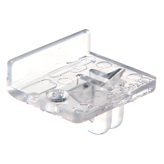 Clear acrylic right-hand front rest for 180 series adjustable steel shelf brackets (SKU KV10312PRH)