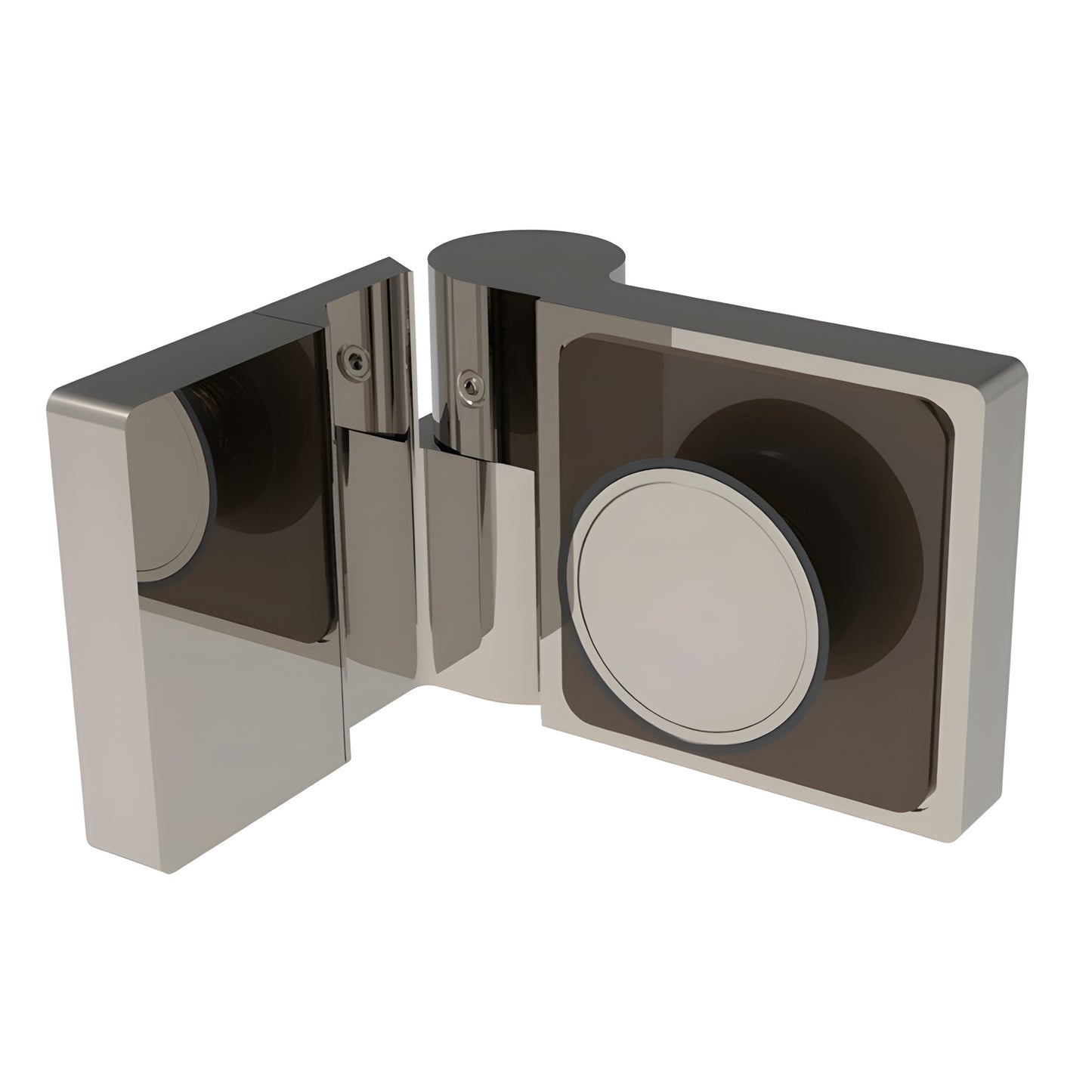Lugano LUG044RBN brushed-nickel concealed hinge for 8-10mm frameless glass shower doors, left-hand