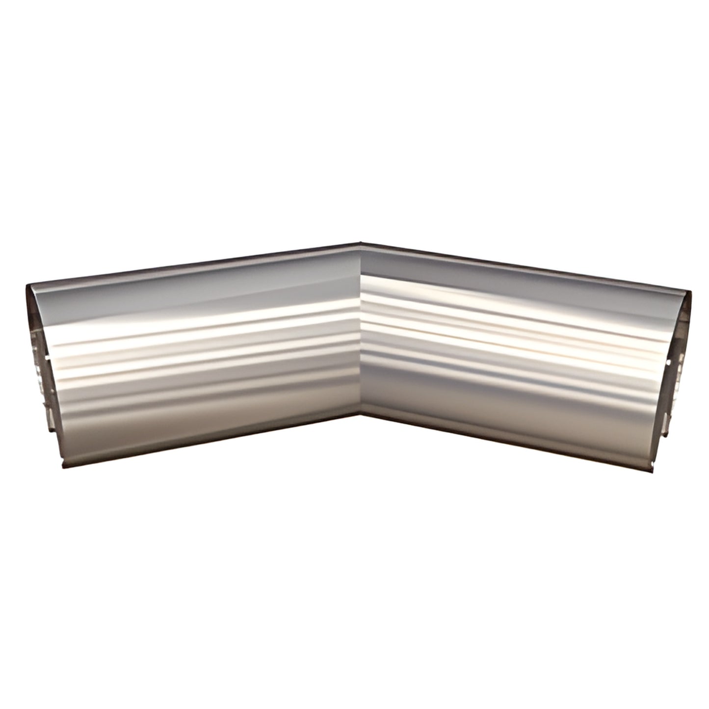 Aluminum custom-angle horizontal corner cap for glass railing, SKU GR0HC - fits 1/2" & 5/8" glass.