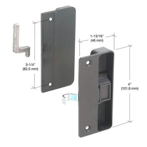 CRL Sliding Screen Door Latch with 3-1/4" Screw Holes - Durable and Easy to Install.