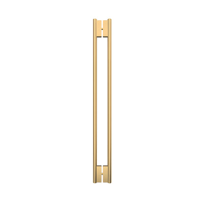 HPH48CSB satin brass C-style 48 in tubular shower handle, stainless steel, concealed back-to-back mount for 3/8 in glass