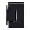 GEN074MBL matte black brass Geneva wall-mount shower hinge, short back plate, self-centering, fits 8-12mm tempered glass.