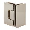 Polished nickel square Vienna glass-to-glass shower hinge for 3/8-1/2" glass, self-centering - SKU V1E092PN