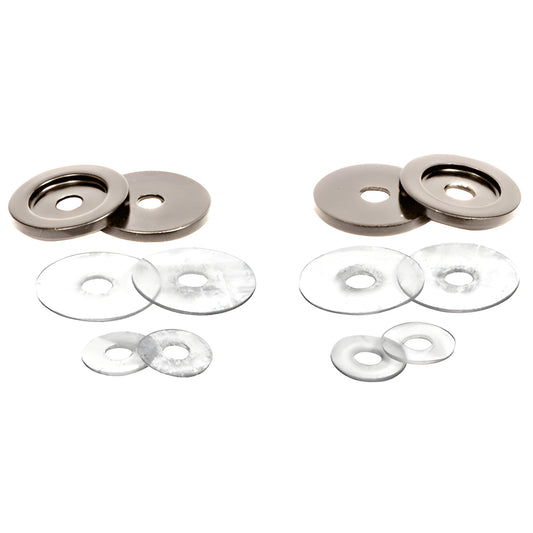 CRL 30WKPN polished nickel brass metal washers with clear plastic washers kit for 3/4" solid pull handles.