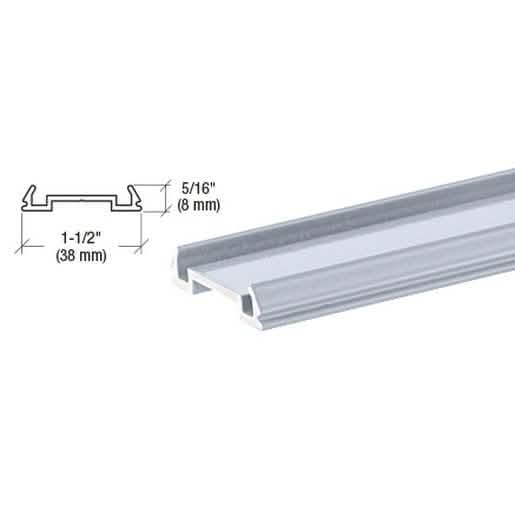CRL Clear Anodized Standard Bottom Rail Filler, 241" Long for seamless railing finish.