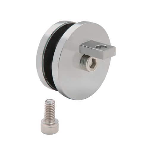 "CRL Brushed Nickel Hydroslide 90° Glass-to-Sliding Track Connector for sleek installation