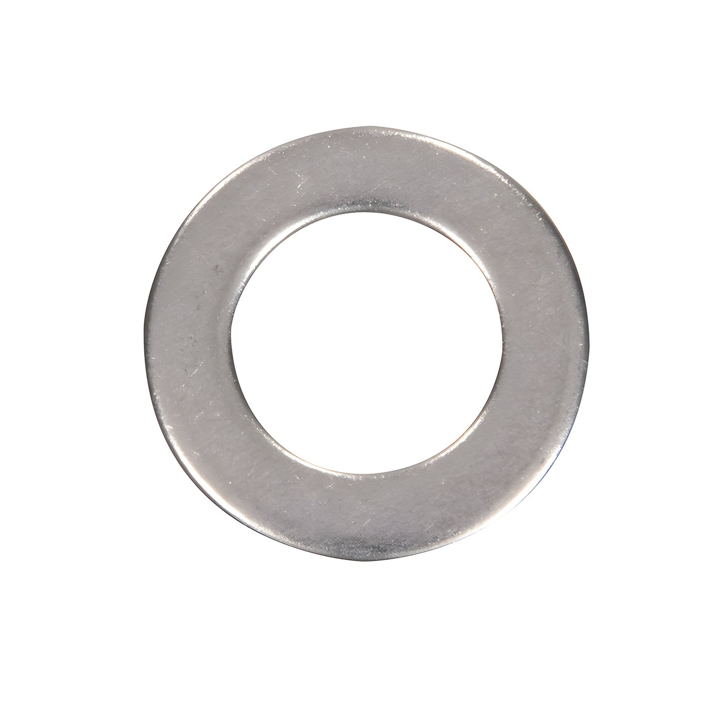 FW1278S stainless steel flat round washer, large center hole, corrosion resistant 18 8 for wood-mounted standoff assemblies.