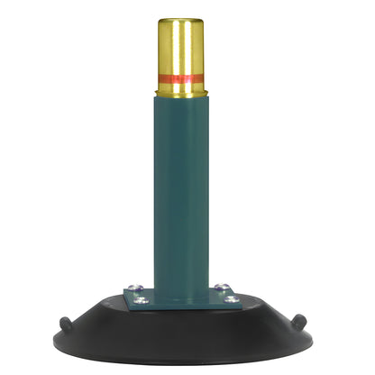 W6100 6" vacuum cup with metal vertical handle, black rubber pad, lift tabs, red vacuum ring and yellow protective plunger ca