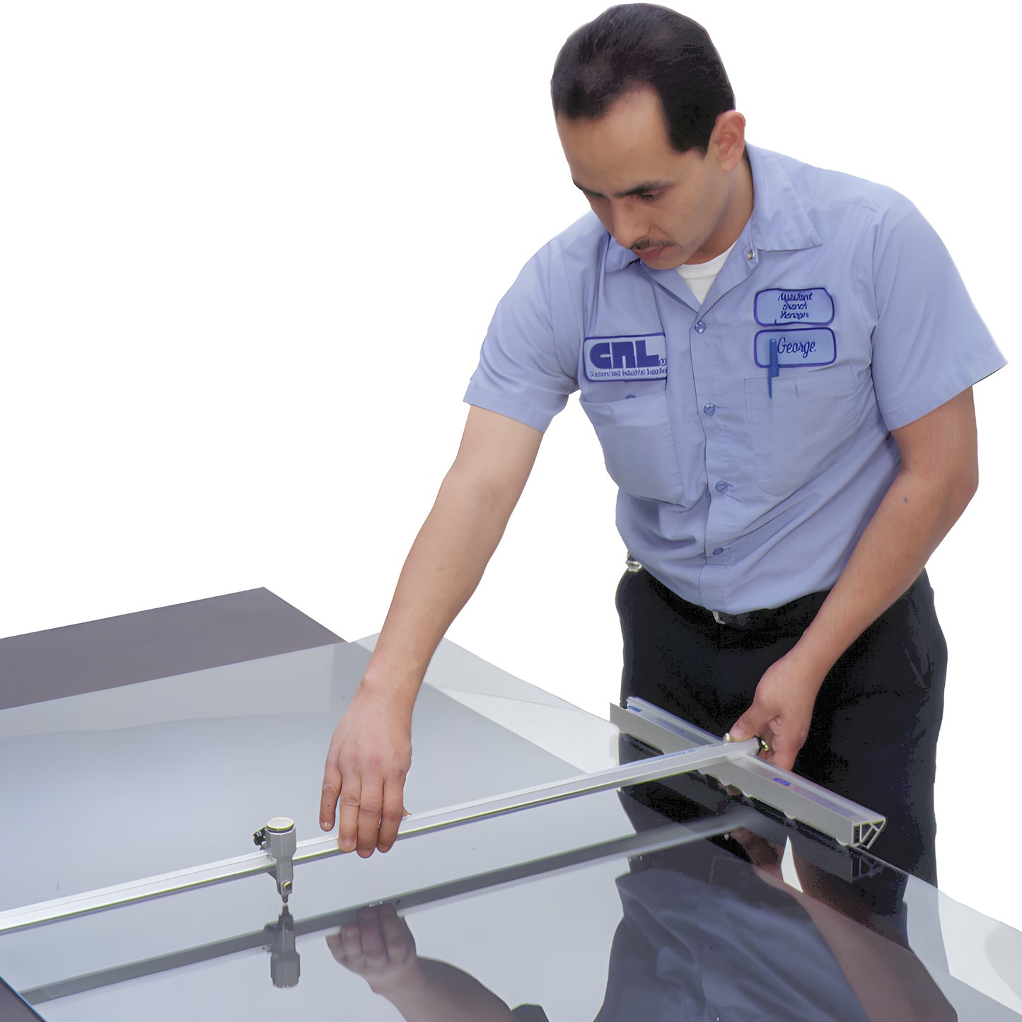 CRL PSC400 48" aluminum production glass cutter with adjustable arm, straightedge rail and multi-wheel carbide cutting head