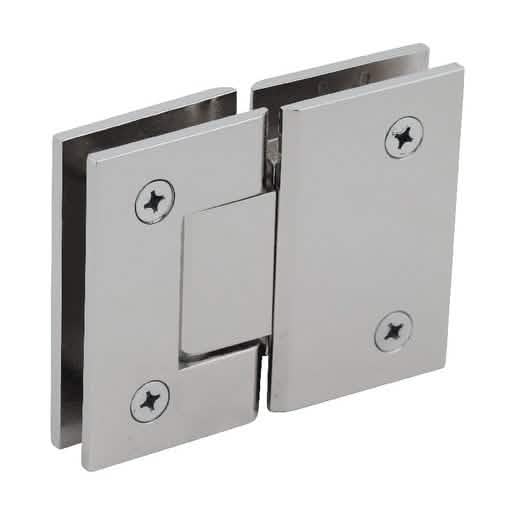 Polished Nickel Geneva 580 Series 180° Glass Hinge with 5° Offset for seamless installatio
